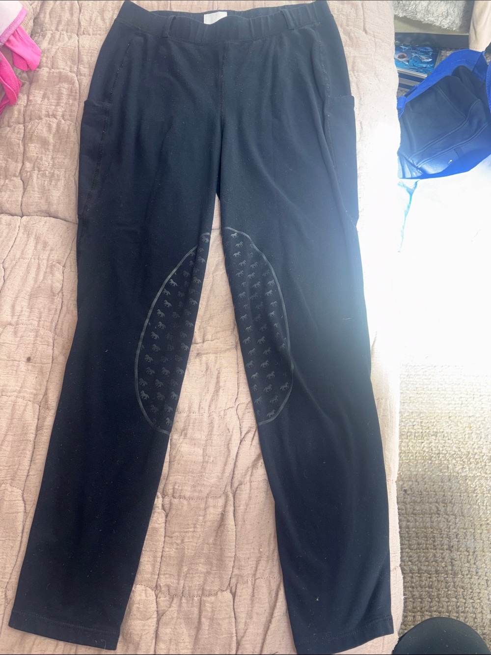 Women's Black Equestrian Grip Riding Tights sz m